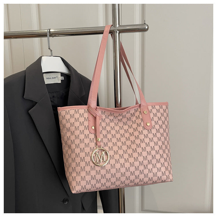 Large-Capacity Commuter Tote Bag, Fashionable Printed Large Bag for Women, 2026 New Style, College Student Class Commute Shoulder Bag