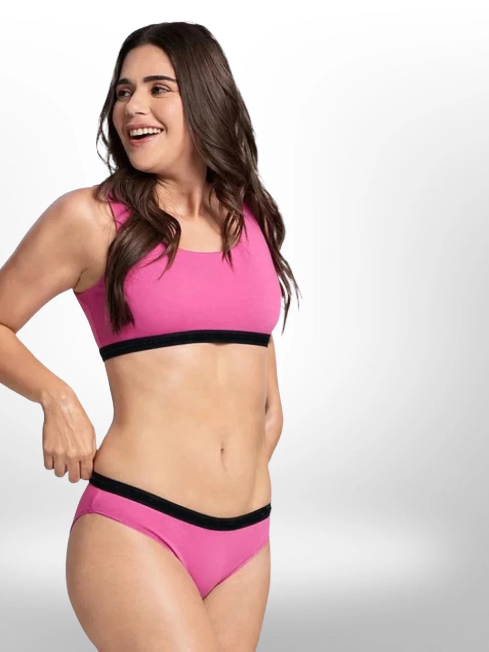 Women’s solid pink cotton innerware