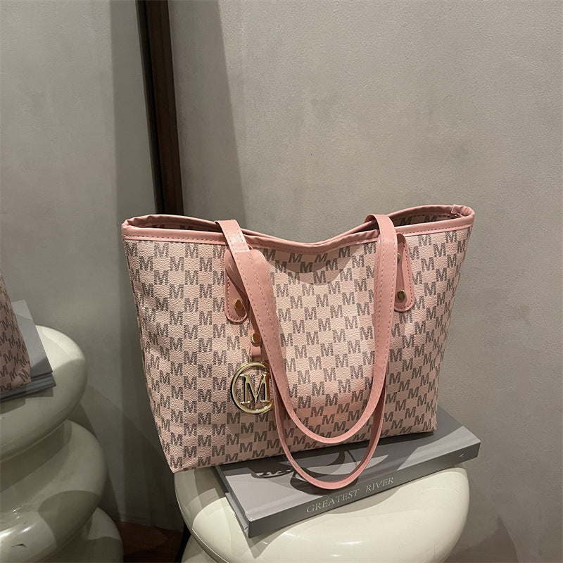 Large-Capacity Commuter Tote Bag, Fashionable Printed Large Bag for Women, 2026 New Style, College Student Class Commute Shoulder Bag