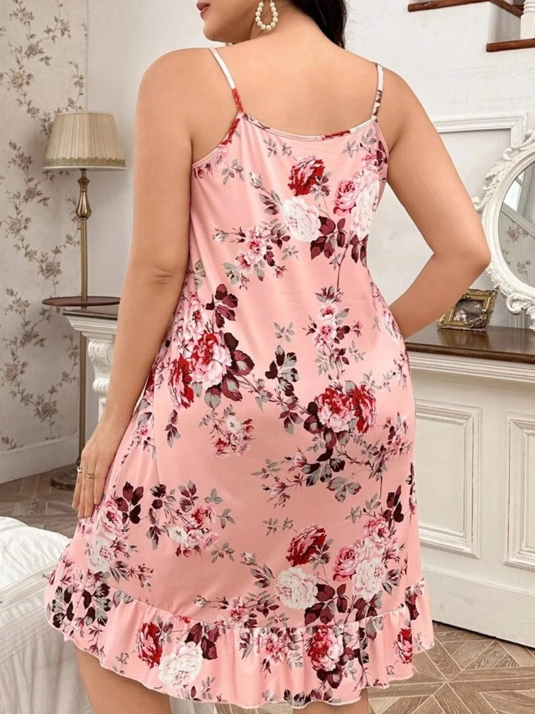 Flower Printed Sexy Nighty Dress