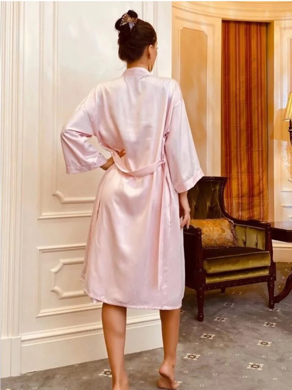 Sexy Split Robe Sets Spaghetti Strap Long Sleeve Sleepwear Sets Women's