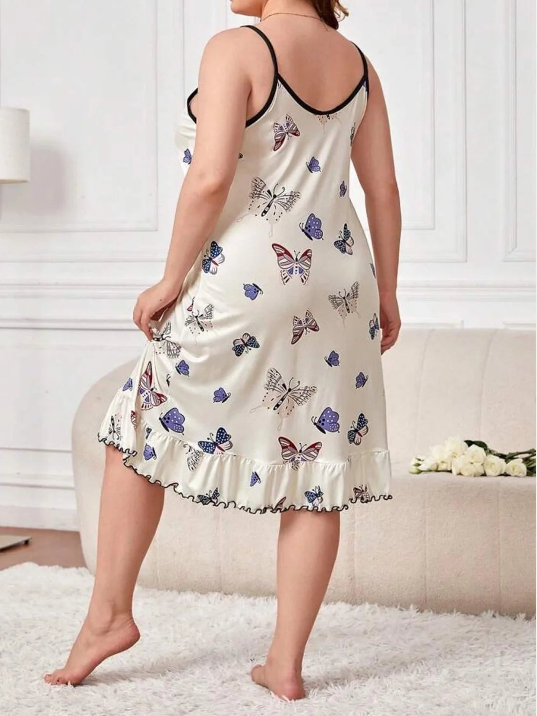 Butterfly Print Sexy Nighty Dress