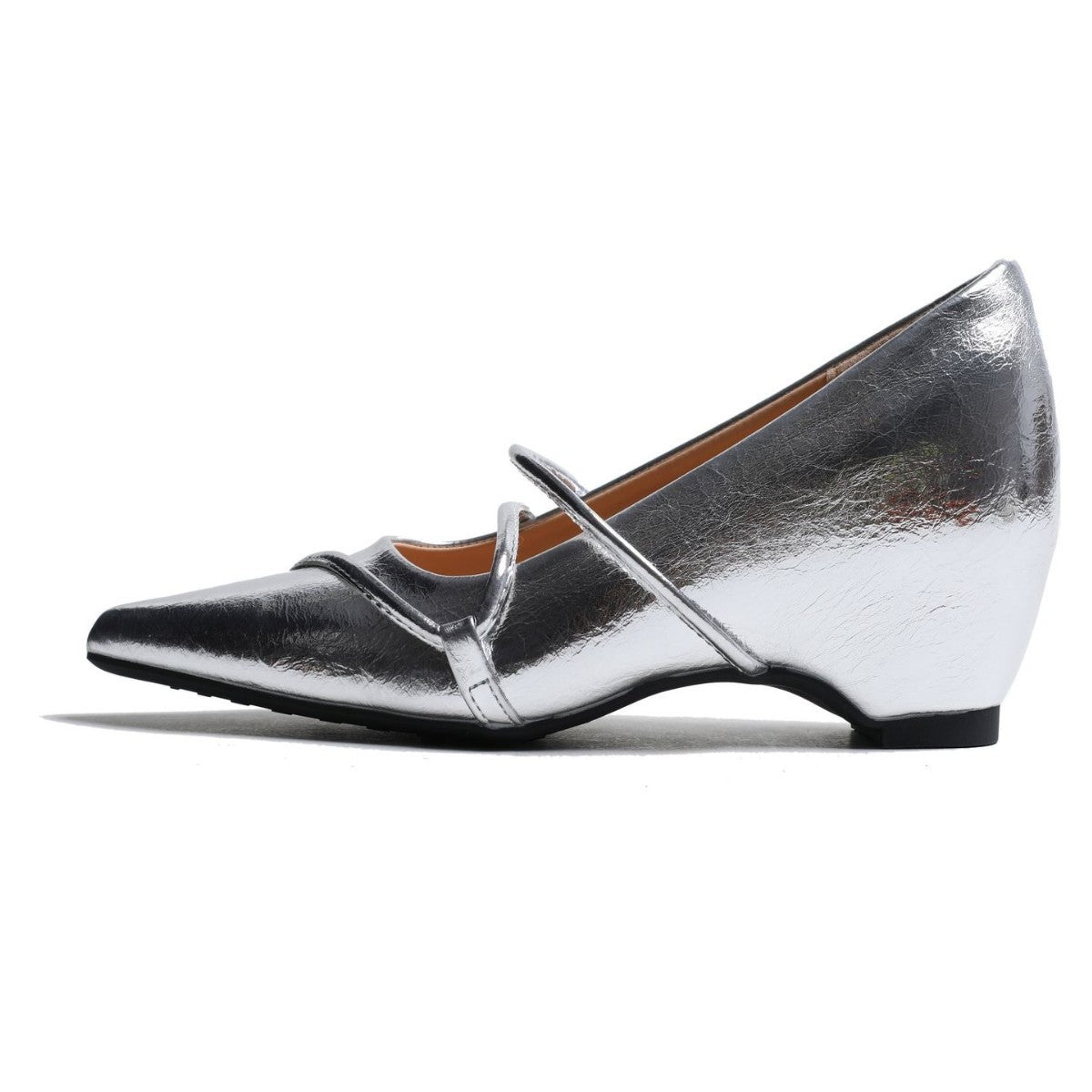 Women's French-Style Pointed-Toe Nude-Colored Gentle Single Shoes with a 9cm Hidden Heel for Petite Individuals, Featuring Cross Straps, Suitable for Commuting and Professional Fashion