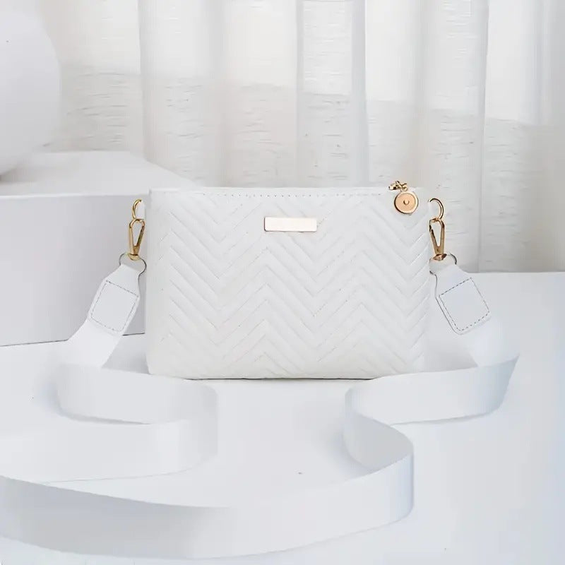 2025 New Wave Pattern Elegant Long Wallet Iron Piece Decorated Hand-Held Shoulder Crossbody Women's Bag Fashion Bag